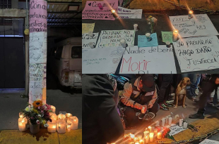 Veladoras y mensajes fueron colocados por vecinos en el lugar del accidente, en memoria de Monse y Ary, quienes murieron tras ser arrolladas en Héroes Tecámac.