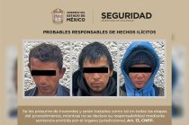 Guadalupe “N”, Luis “N” y Juan “N” fueron detenidos en Ocoyoacac por su probable participación en delitos contra la salud y encubrimiento por receptación.