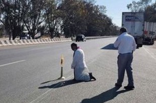 La bendición se dio en un tramo cercano a la caseta de Tepotzotlán