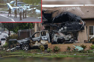 El impacto generó una explosión que desató incendios en múltiples casas y vehículos, obligando a la evacuación de aproximadamente 100 residentes.