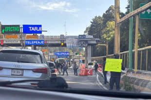 Video: Inicia bloqueo parcial en la México-Toluca; dejan libre un carril