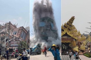En Mandalay, partes del Palacio Histórico quedaron severamente afectadas, mientras que en Sagaing un puente colapsó por completo.