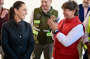 Recorren Presidenta Claudia Sheinbaum y Gobernadora Delfina Gómez obras del Trolebús Santa Martha-Chalco