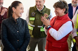 Recorren Presidenta Claudia Sheinbaum y Gobernadora Delfina Gómez obras del Trolebús Santa Martha-Chalco