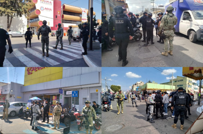Elementos del Ejército Mexicano, Guardia Nacional, Policía Estatal y Seguridad Pública municipal realizan labores de vigilancia preventiva