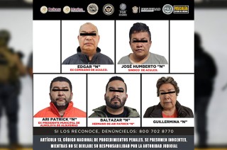 En la Operación “Enjambre”, realizada en los municipios de Atlacomulco, Almoloya de Alquisiras y Toluca, resultó en la detención de cinco funcionarios