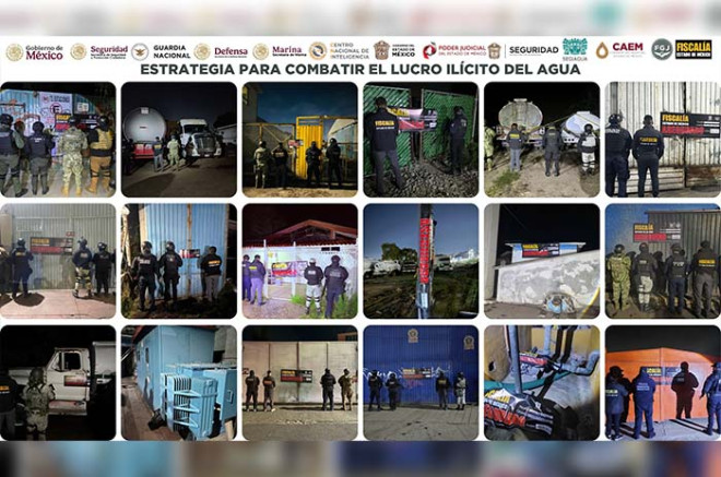 Participan fuerzas federales, estatales y municipales en la Operación para Combatir el Lucro Ilícito del Agua.