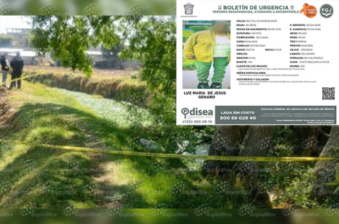 Luz María, de 49 años, fue localizada sin vida en un canal de aguas del poblado de San Bartolo del Llano, en el municipio de Ixtlahuaca.