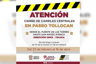 Los trabajos comenzarán este domingo 23 de febrero a partir de las 10:00 p.m. y se extenderán hasta el 16 de abril de 2025 a las 5:00 a.m.