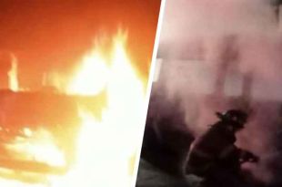 #Video: Se incendia combi en Central de Abasto de #Ecatepec
