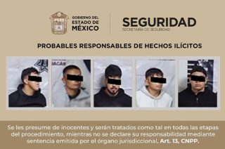 Una persecución policial terminó con la captura de cinco hombres señalados por el robo a un establecimiento comercial en el municipio de La Paz.