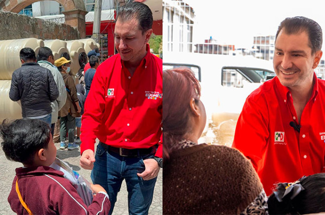 Video: Elías Rescala entrega tinacos, pintura y útiles escolares a familias de San Francisco Chimalpa, en Naucalpan