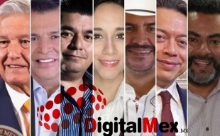 AMLO, Juan Hugo de la Rosa, Michell Estrada, Michelle Núñez, Gustavo Mancilla, Mario Delgado, Darwin Eslava