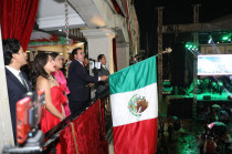 Miguel Ángel Ramírez Ponce durante la ceremonia del Grito de Independencia en Lerma