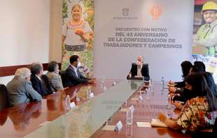 Durante un encuentro de trabajo con representantes de la CTC, con motivo del 43 aniversario de esta organización