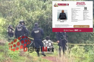 Policías resguardan el área del hallazgo en Arroyo Zarco