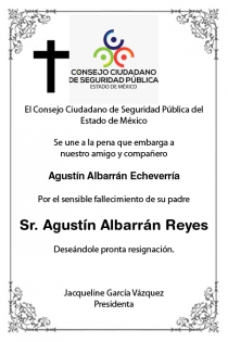 Esquela Agustín Albarrán Reyes