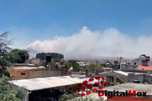 #Video: #Incendio en Calimaya; fuego próximo a viviendas