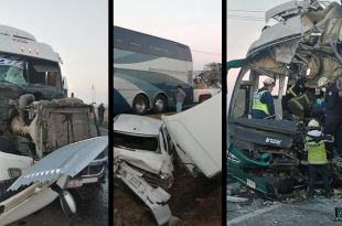 Participaron un autobús del transporte público, tráilers y carros particulares.