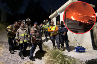 Bomberos y brigadistas sofocan el incendio en la Sierra de Guadalupe