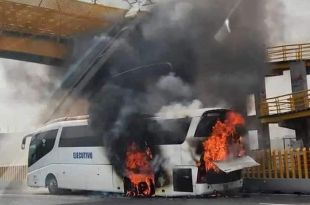 Se incendia autobús de pasajeros en la México-Puebla