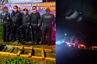 El aseguramiento ocurrió en la delegación El Seminario, donde policías municipales también decomisaron aproximadamente 32 metros de cable, una escalera y unas cizallas presuntamente utilizadas para cometer el robo.