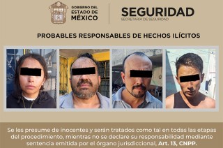 Detienen a cuatro personas en Tultitlán por robo de transporte de carga