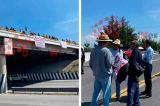 Los habitantes de Temoaya son quienes mantienen bloqueado ese punto de la vialidad.