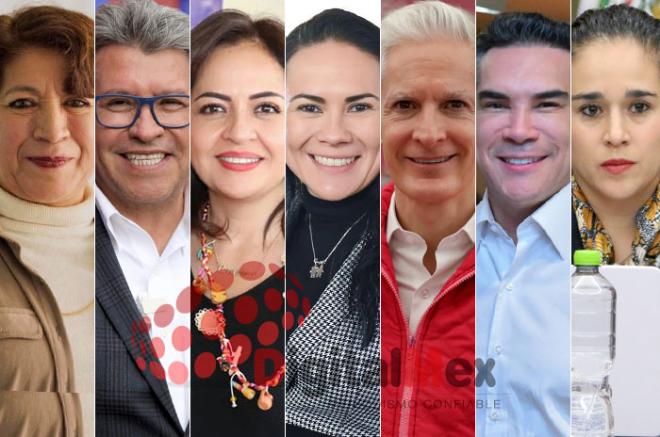 Delfina Gómez, Ricardo Monreal, Ana Lilia Herrera, Alejandra del Moral, Alfredo del Mazo, Alejandro Moreno, Amalia Pulido 