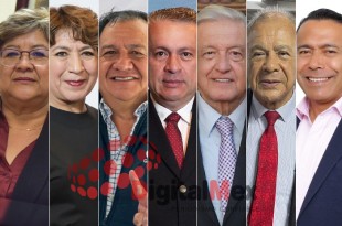 Hilda Salazar, Delfina Gómez, Óscar González, Roberto Téllez, AMLO, Alberto Anaya, Nicolás Martínez 