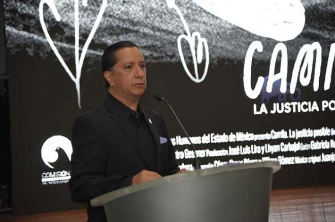 Jorge Olvera García, durante la presentación del documental Camila, la Justicia Posible
