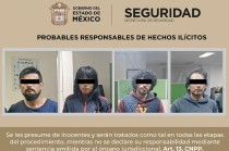 Tres hombres y una mujer fueron detenidos por elementos de la SSEM