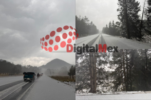 Agua nieve cubre la zona del volcán Xinantécatl tras el descenso de temperaturas