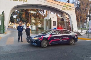 Elementos de la Policía Municipal de Toluca realizan patrullajes en las vialidades Paseo Universidad, Paseo Vicente Guerrero y Paseo Tollocan.
