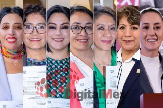 Eréndira Fierro, Patricia Zarza, María José Bernáldez, María Dolores Garduño, Maricruz Moreno, Delfina Gómez, Claudia Sheinbaum 