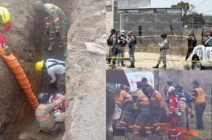 Zona acordonada en el ejido de Santa Catarina, en Acolman.