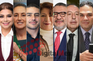 Clara Brugada, Claudia Sheinbaum, Omar García, Delfina Gómez, Horacio Duarte, José Luis Cervantes, Enrique Vargas