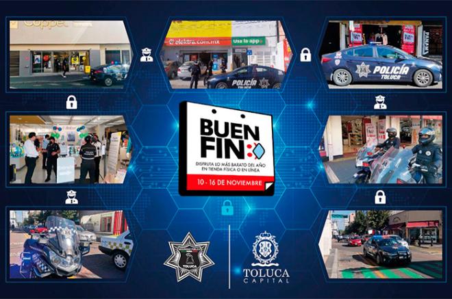 La Dirección General de Seguridad Pública de Toluca desplegó un dispositivo preventivo de seguridad en corredores comerciales y bancarios