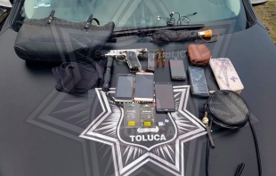 Cae banda de asaltantes en Toluca dedicada a robar armas a policías