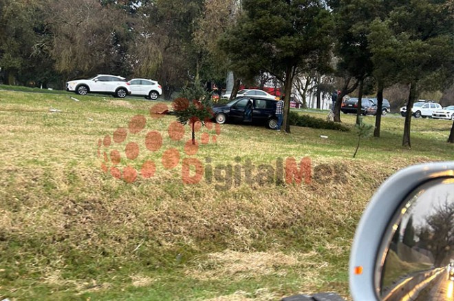 El vehículo quedó sobre el camellón central y chocó con un árbol