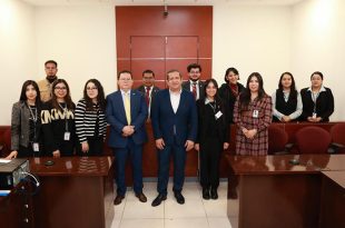 Héctor Macedo García, presidente del PJEdoméx, durante recorrido en tribunales laborales del Estado de México.