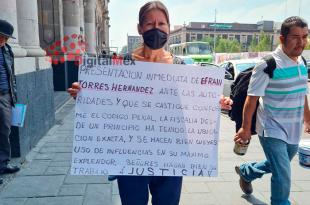María del Rocío Monasterio se ha manifestado desde el 2 de junio frente al edificio de la Fiscalía General de Justicia mexiquense.