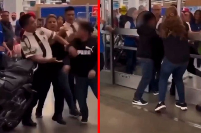 Seguridad de centro comercial pelea con mujer y menores de edad