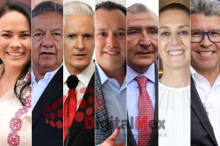 Alejandra del Moral, Higinio Martínez, Alfredo del Mazo, Anthony Domínguez, Adán Augusto López, Claudia Sheinbaum, Ricardo Monreal
