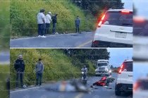 Dos motocicletas quedaron involucradas en el choque frontal ocurrido sobre la carretera Calimaya-Zaragoza.