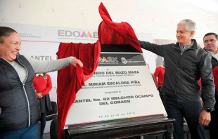 Entrega gobernador Del Mazo plantel del Colegio de Bachilleres del Estado de México