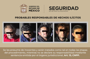 Policías estatales y municipales aseguraron a los cinco sospechosos y los vehículos involucrados en el robo