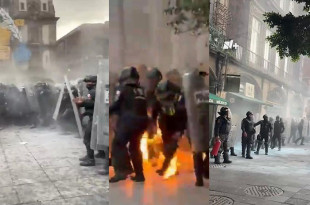 Policías durante protesta 2 de octubre CDMX
