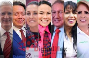 Alfredo del Mazo, Mario Delgado, Claudia Sheinbaum, Alejandra del Moral, Arturo Montiel, Mary Montiel, Caritina Saénz