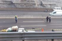 La carambola de dio sobre la autopista México-Puebla,a la altura del kilómetro 21+400, Chalco.